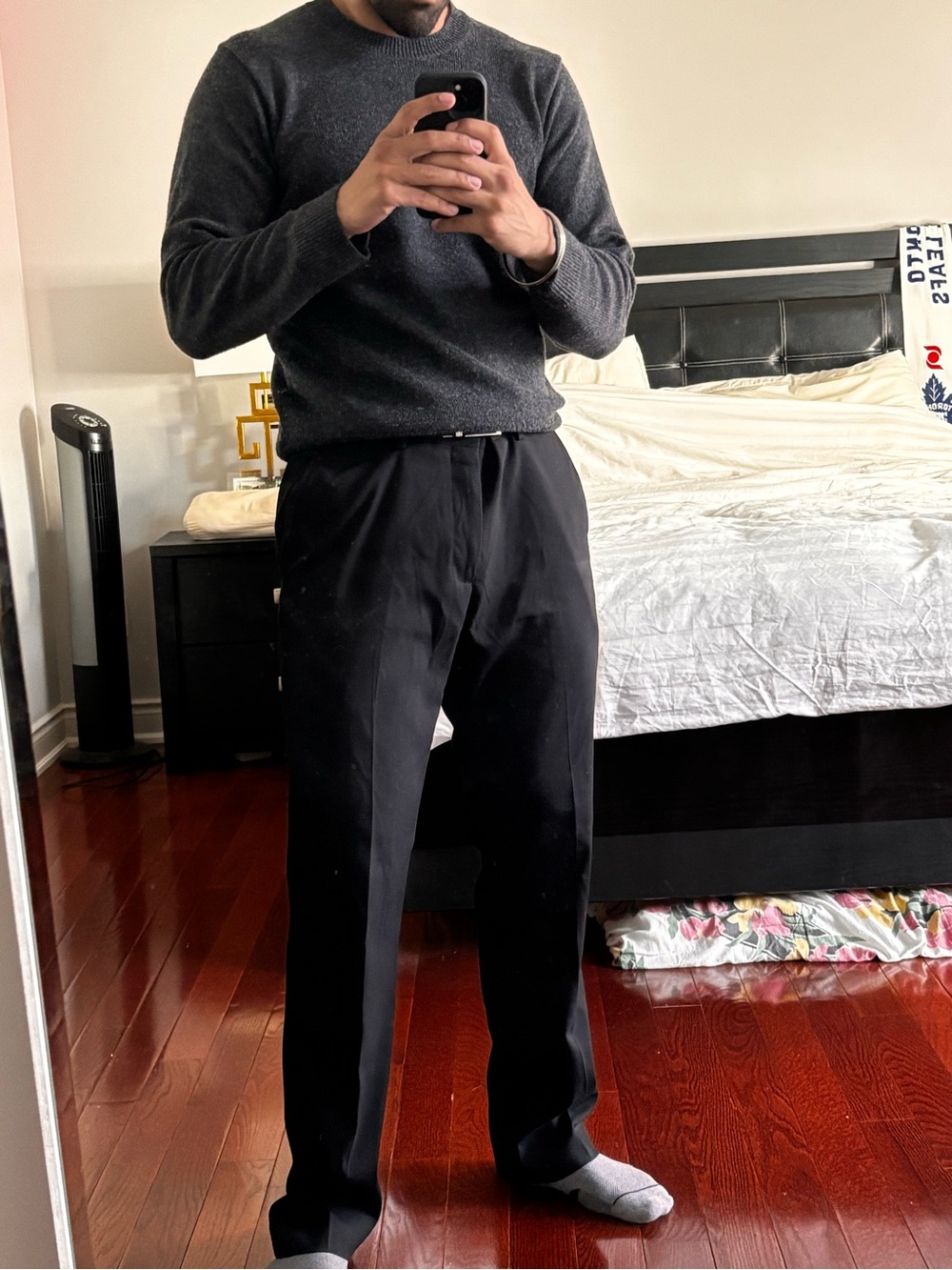 DKNY Black Men's Dress Pants - Straight Leg